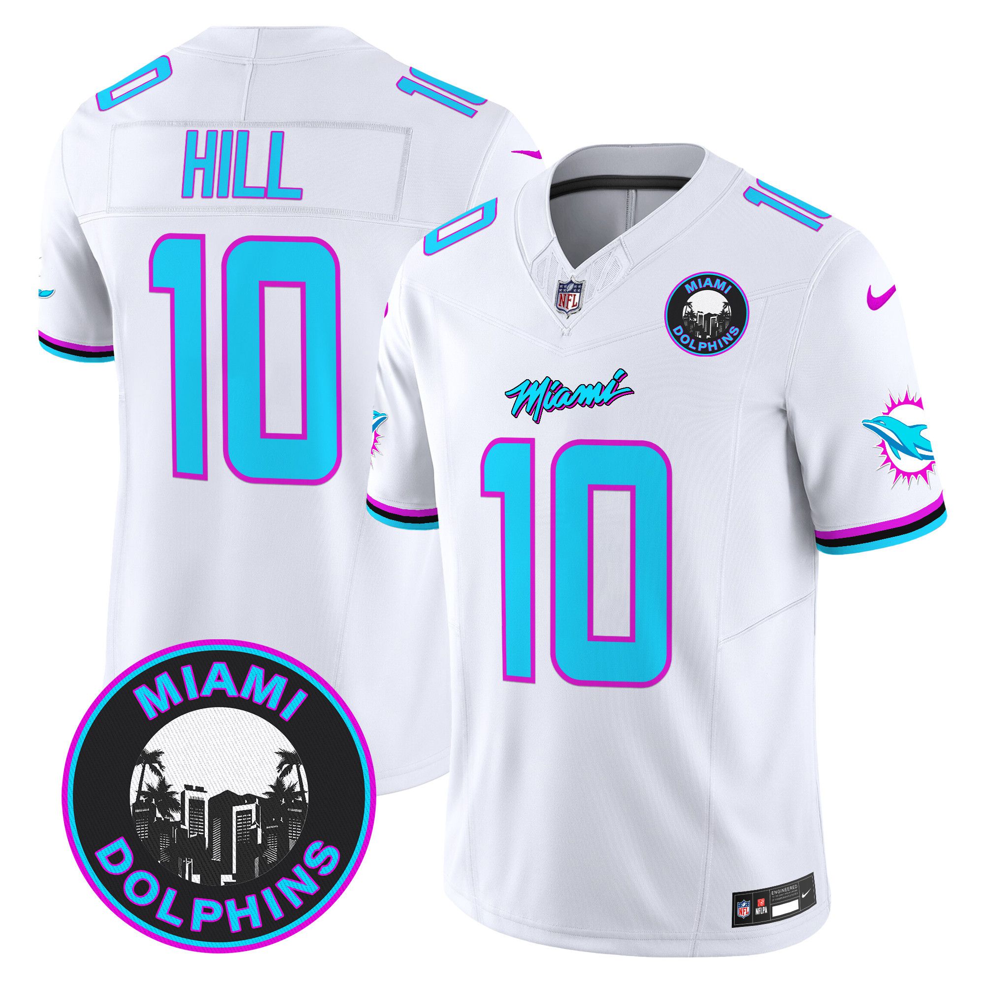 Men Miami Dolphins #10 Hill White 2024 Nike Vapor Limited NFL Jersey